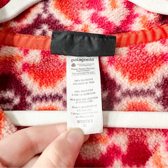 Patagonia Synchilla Snap-T Pullover Aberdeen Butterfly Red Aztec Jacket Size XL - Picture 5 of 8